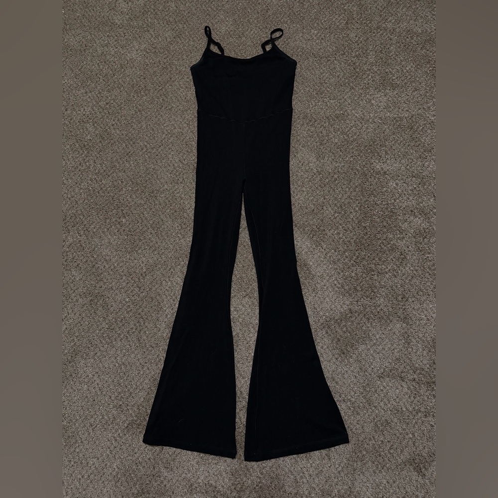 Aerie Black Flare Jumpsuit